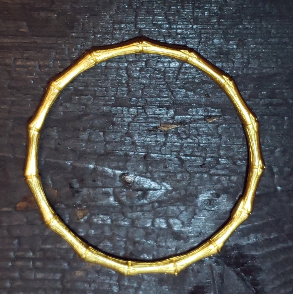 Kenneth Jay Lane Gold Tone Bamboo Stacker Bracelet
